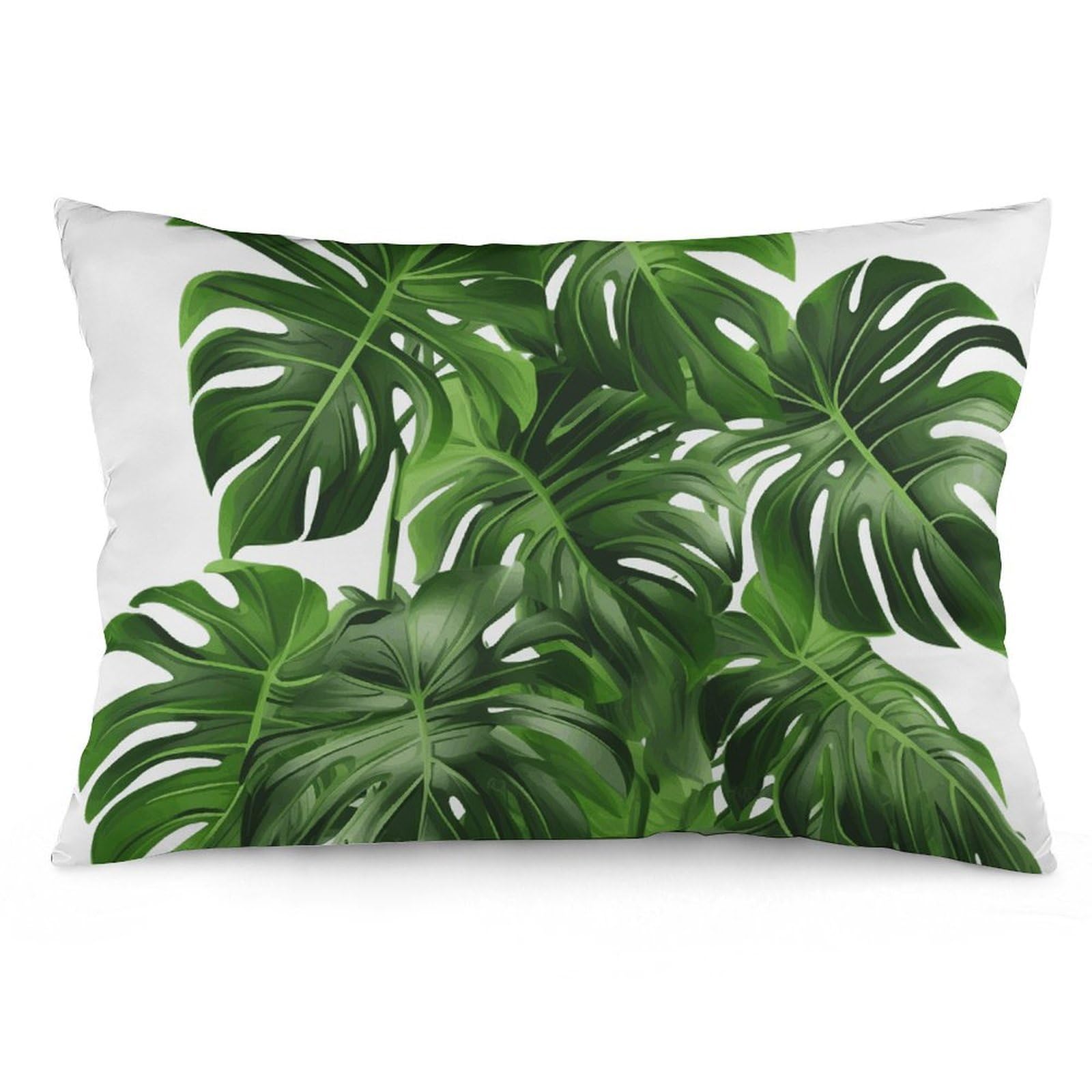 2 Pack Pillow Cases for Hair and Skin, Soft Breathable Pillow Case Covers with Hidden Zipper, Monstera Deliciosa Banana Palm Pillowcase 12 "x20 Pillow Covers for Sleeping Gift
