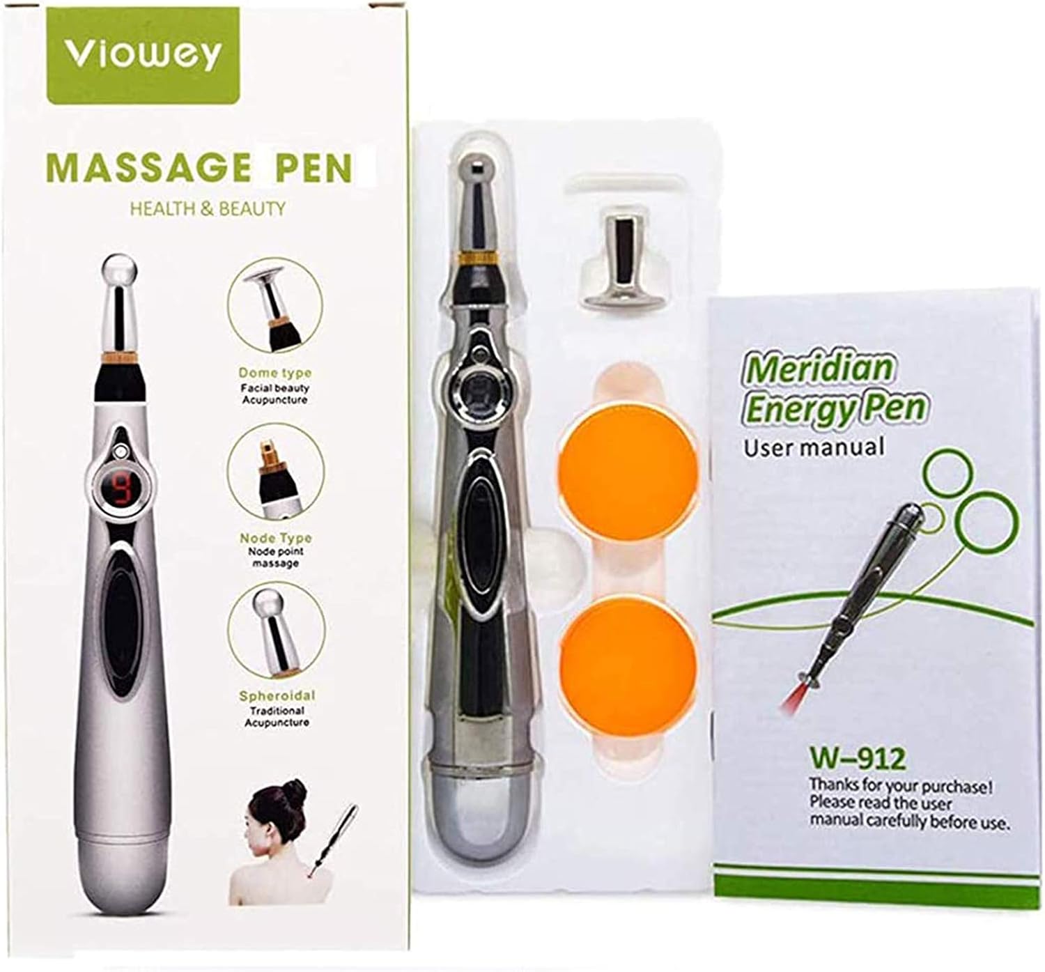 Viowey Apparatus for Acupuncture Therapy, Electronic Acupuncture Pen, 3-in-1 Meridian Energy Pen for Pain Relief, Pain Relief Therapy