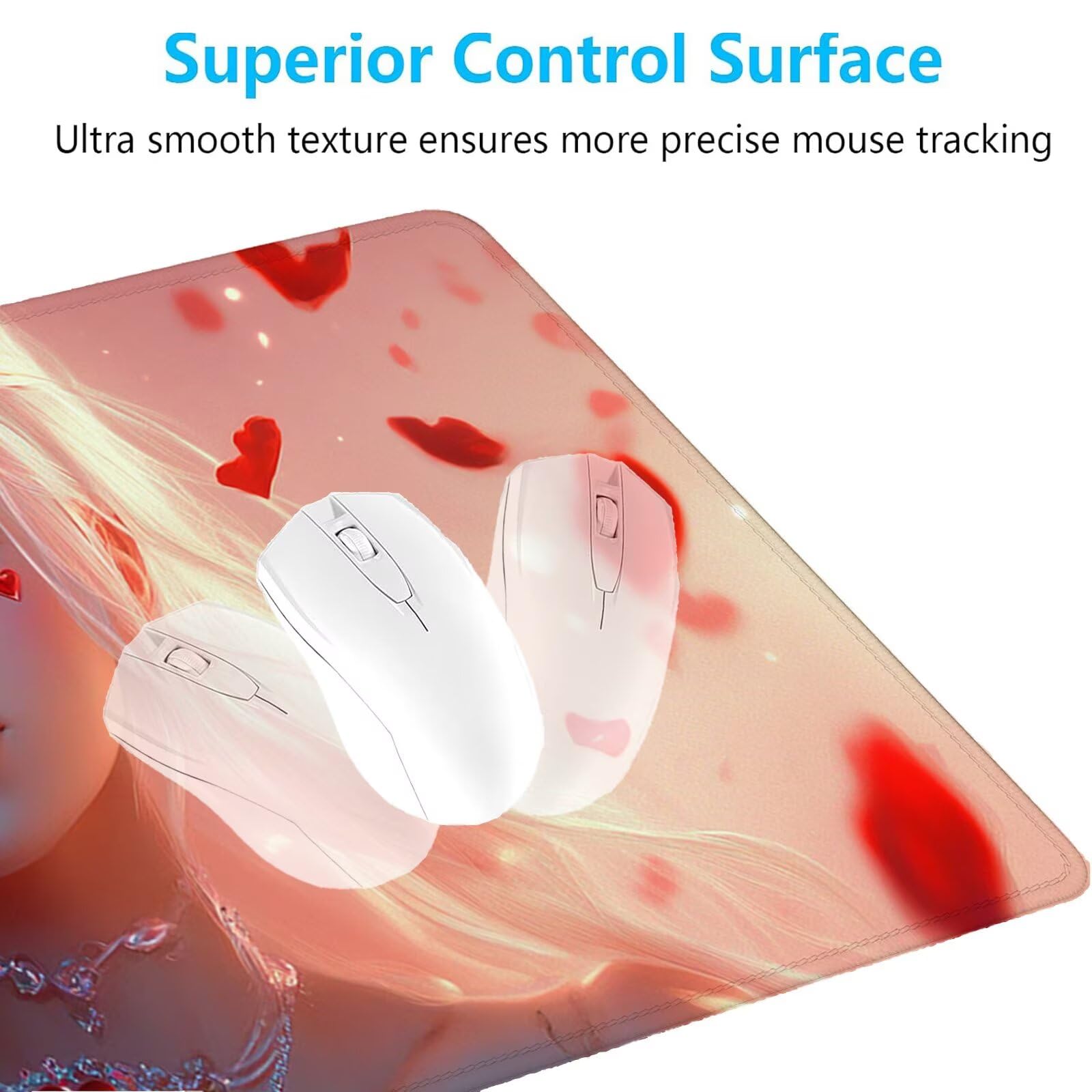 Tappetino Mouse Gaming XXL 1200x600x3mm,Tappetino Mouse Rosa Design con Bordi Cuciti,Ragazza Mouse Pad Gaming Accessori per Migliora Precisione e Velocità,Extended Keyboard Pad per Scrivania,o-1997