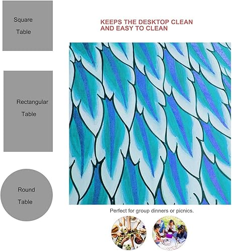 Miniatura 3 de Manteles de mesa de la comida campestre de la pintura del otoño del azul cielo arruga resistente 60 x 60 pulgadas