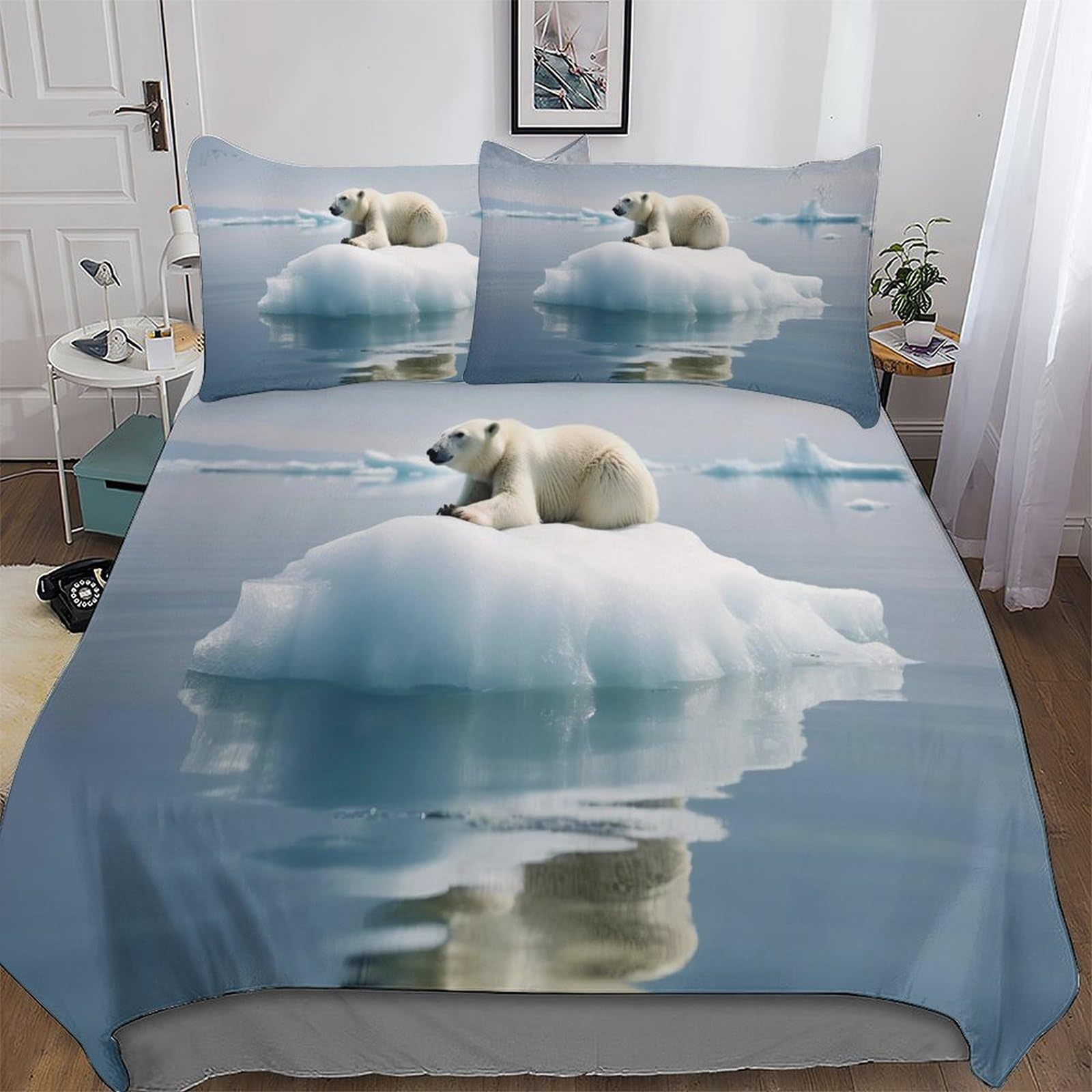 Parure de lit ours polaire 3D pour transformer votre chambre en cocon d'hiver