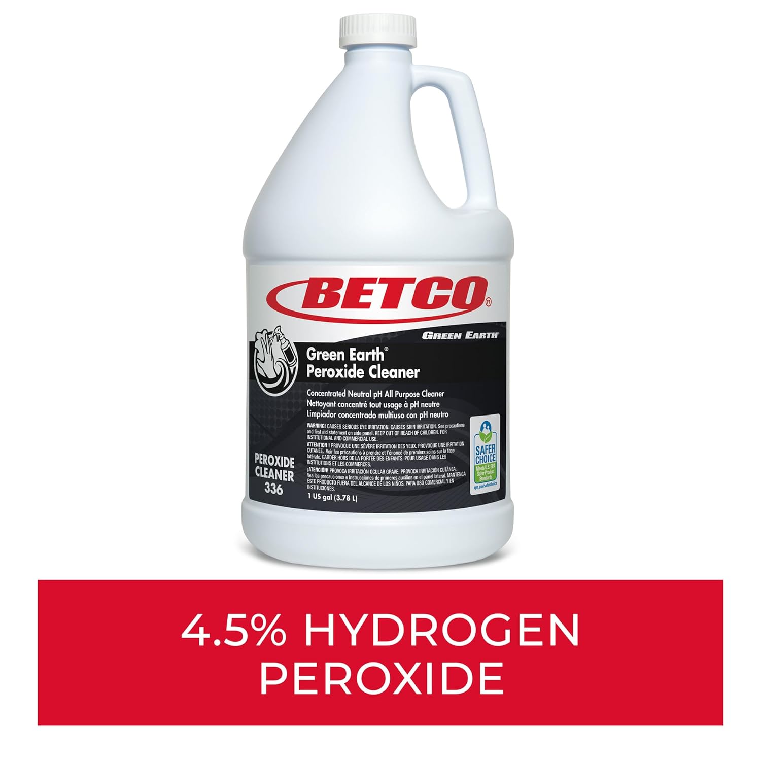 Betco Green Earth Peroxide Cleaner. Multi-Purpose Concentrated Cleaner. Certified Safer Choice.