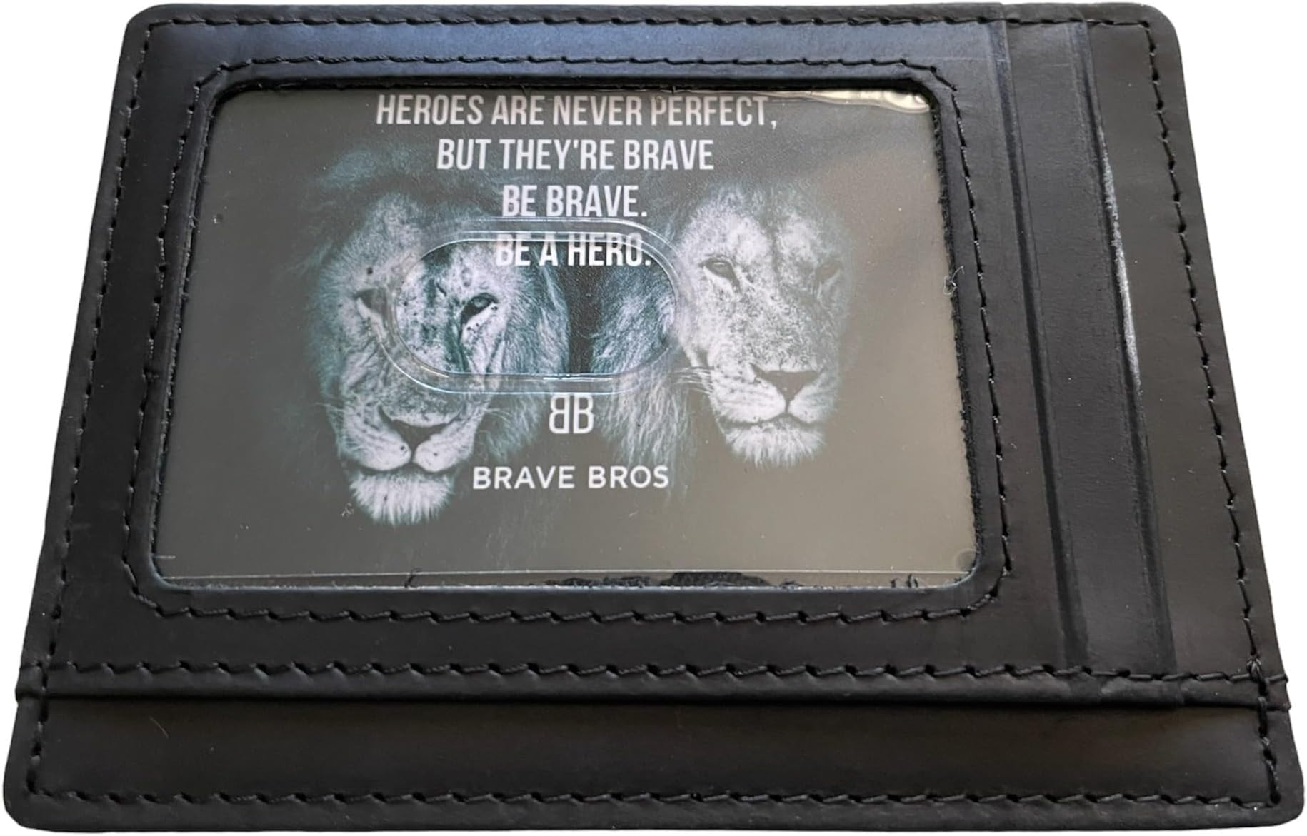 BRAVE BROSSlim Genuine Leather RFID Blocking Minimalist Front Pocket Wallets Card Holders for Men Women (Crazy Horse Black)