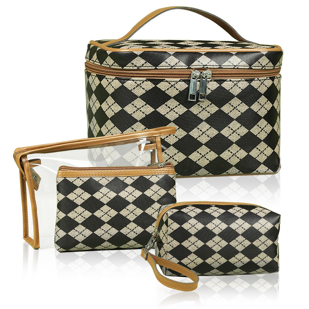 jiffordwind Makeup Bag 4 Pcs Waterproof Cosmetic Bag Set Portable Travel Cosmetic Bag Multifunction Organizer Storage Bag Toiletry Bag forWomen and