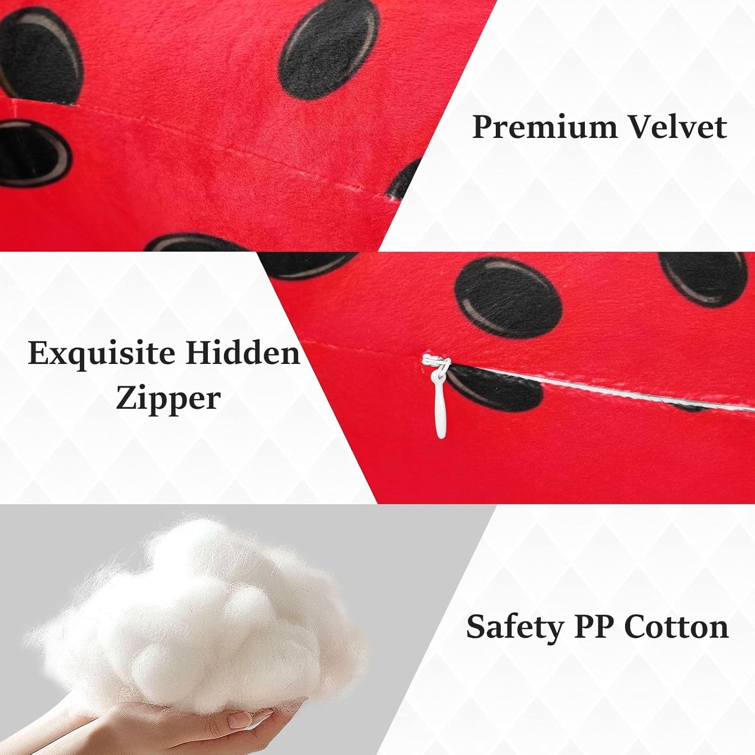 ODAWA Cozy Body Pillow for Stress Relief with Removable Pillowcase, Watermelon Seeds Red Pillow for Lounging 23 x 32 Inch