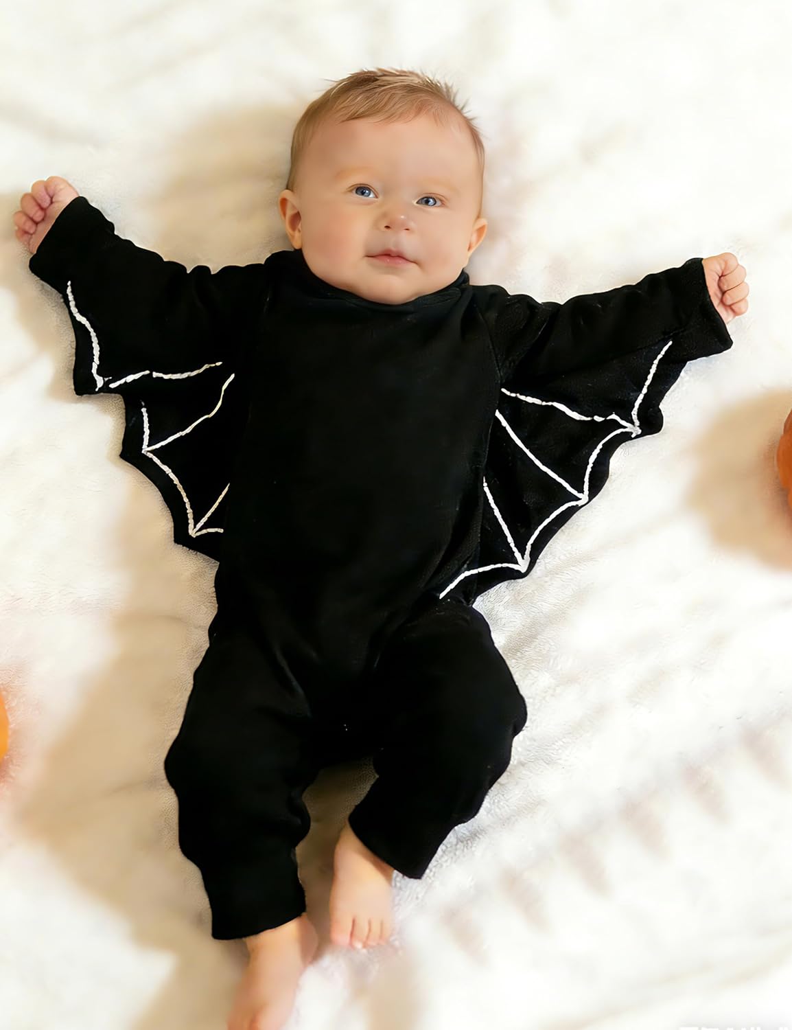 Baby Boy Halloween Outfit Infant Bat Long Sleeve Hoodie Romper Overall Halloween Costume 18-24 Months - Image 3