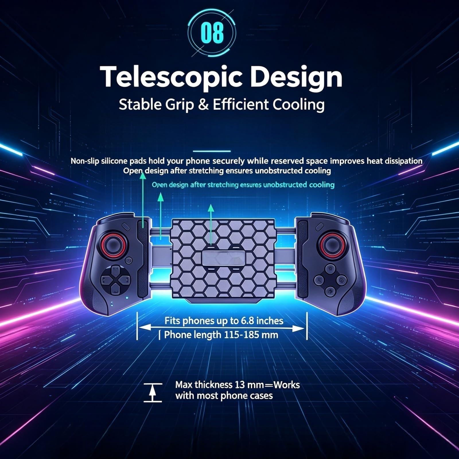Controlador de Juegos Móvil Inalámbrico, Compatible con IOS y Android, Pc