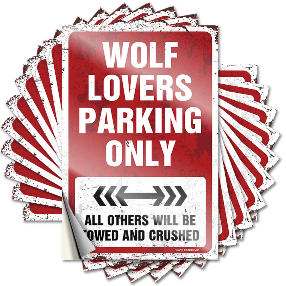 Wolf Lovers Parking Only Tattoo Love | Love Bumper Removable Decal Pack(8X12CM)