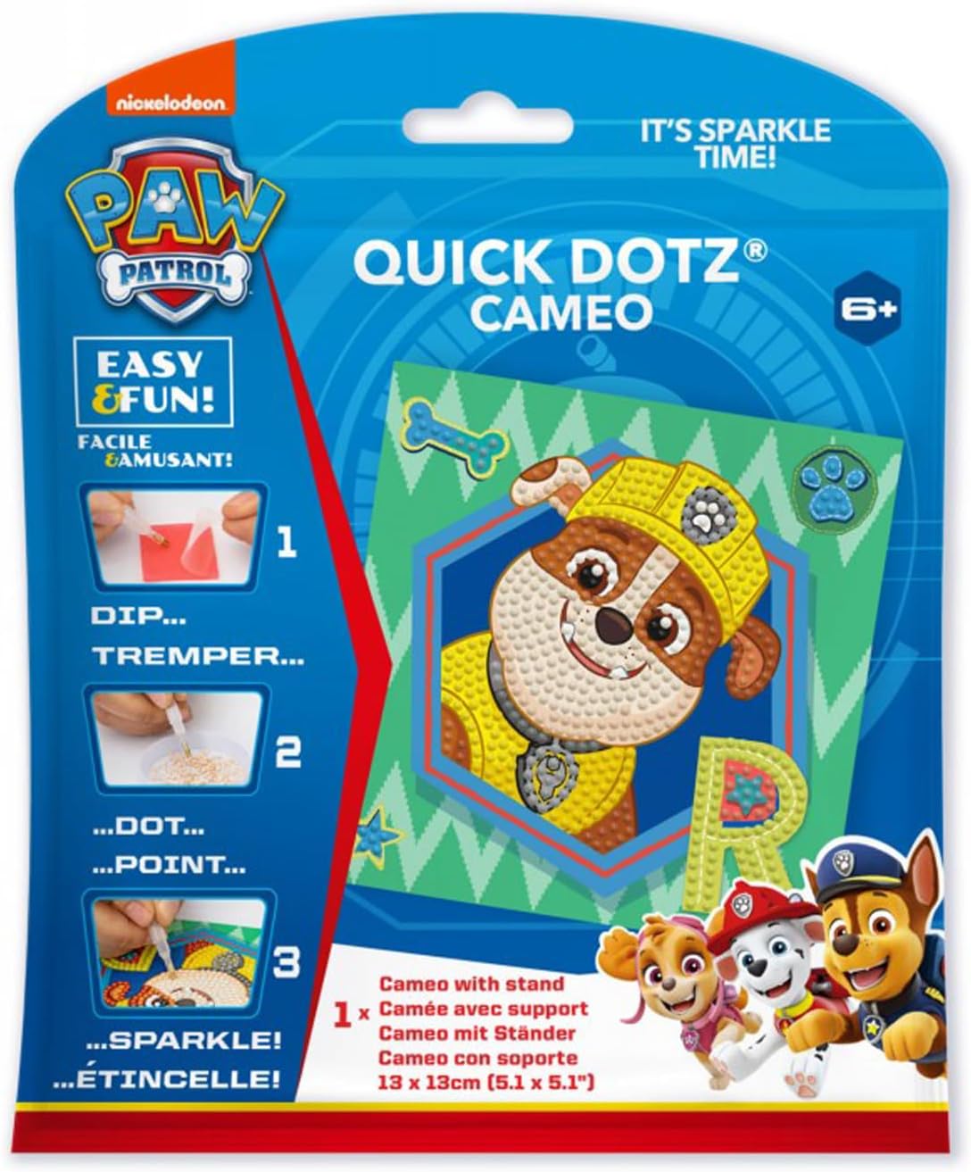 DIAMOND DOTZ Rubble Paw Patrol Diamond Painting Kits for Kids - Diamond Art Kits a Relaxing Creative Craft Kit with Dotz Gems 5.1"x5.1"
