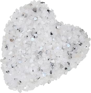 White Moonstone Irregular Shaped Small Crystal Tumbled Stone, Decorative Chips Stone Crushed Quartz for Healing Jewelry Making Home Decoration