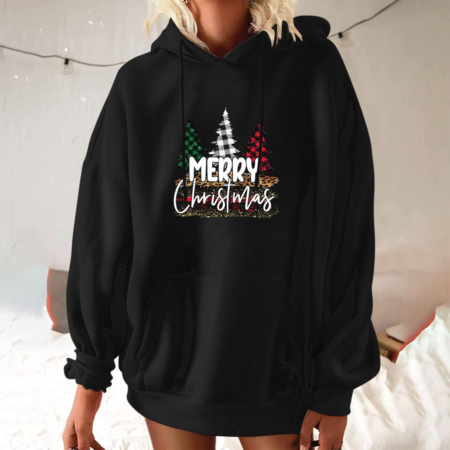 JJHAEVDY Merry Christmas Sweatshirt for Women Drop Shoulder Long Sleeve Tops Pollver : Sports & Outdoors