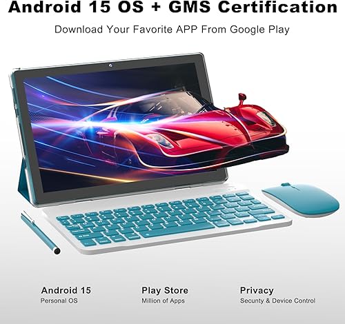 Miniatura 4 de COOPERS Tablet Android 15, 10 pulgadas Tablet 18GB RAM+128GB ROM 2TB Expandible, 2.0Ghz Quad-core Procesador, 5G WiFi6 BT 5.0, Cámaras duales,