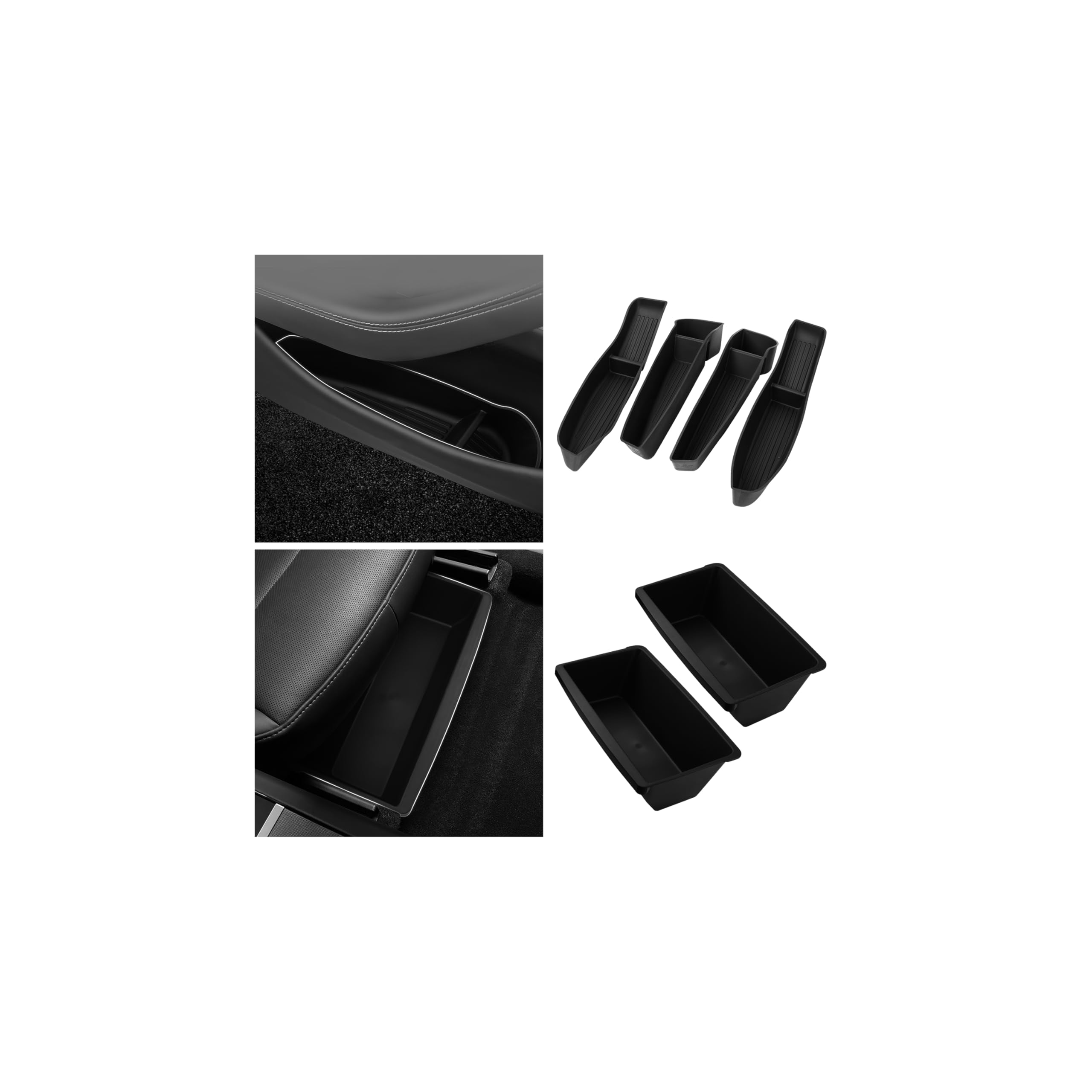 View 1 of [SIMILAR ITEM]Shademax 6PCS Car Door Organizer Tray Under Seat Storage Organizers for Tesla Model Y Juniper 2026 2025 Accessories Door Side Storage Box Door Pocket Insert Under Seat Hidden Organizers TPE Material