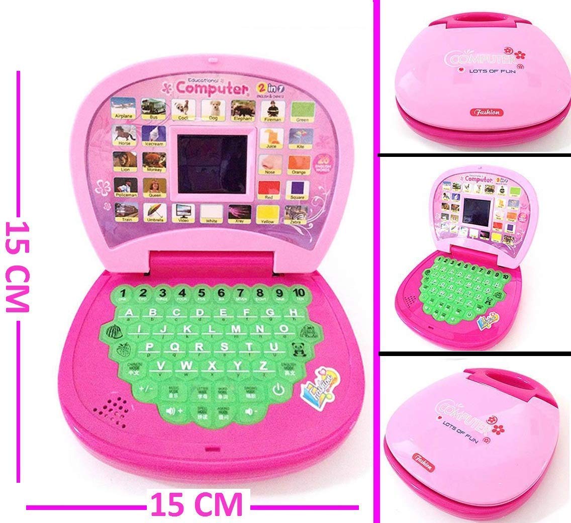 Kiddie Castle Educational Learning Laptop Toy for Kids - Battery Operated Toy with LED Display & Sound - Learn Alphabets, Numbers, Spelling, Animal Voices, Fruits, Poems, Words - Multicolor 5