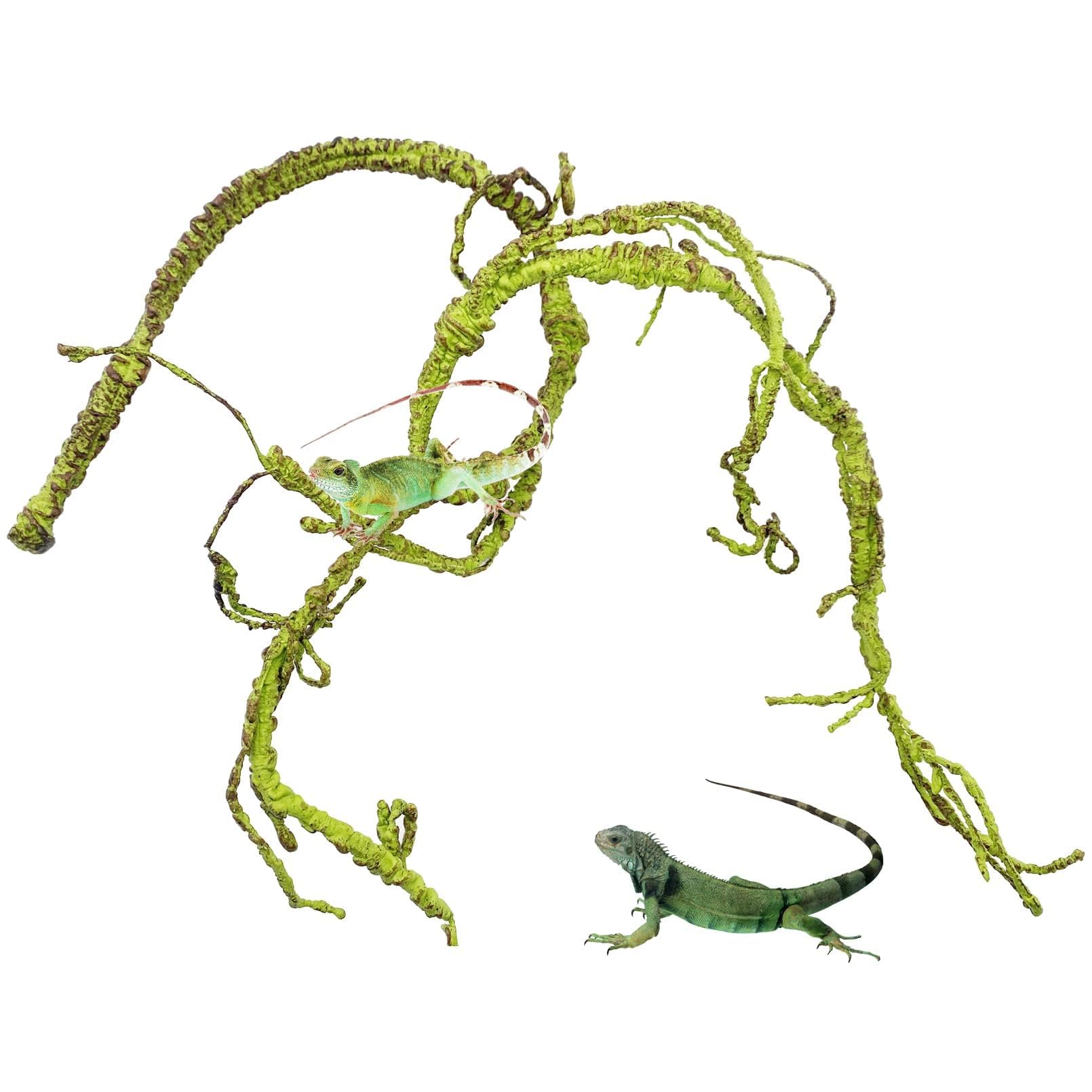 Kathson Reptile Jungle Vines Flexible Bend-A-Branch, 3.6Ft Reptile Climbing Branches, Chameleon Flexible Vine Decor,Terrarium Plants Decoration Accessories for Lizard Gecko Frog Snake
