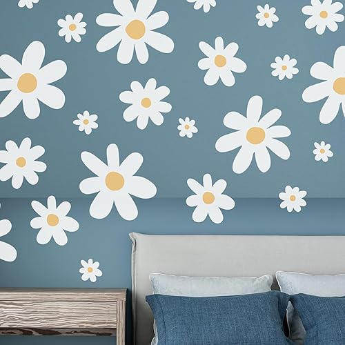 Miniatura 4 de Calcomanías de pared de margaritas, calcomanías de pared con flores, calcomanías de margaritas, calcomanías de margaritas, decoración de pared para