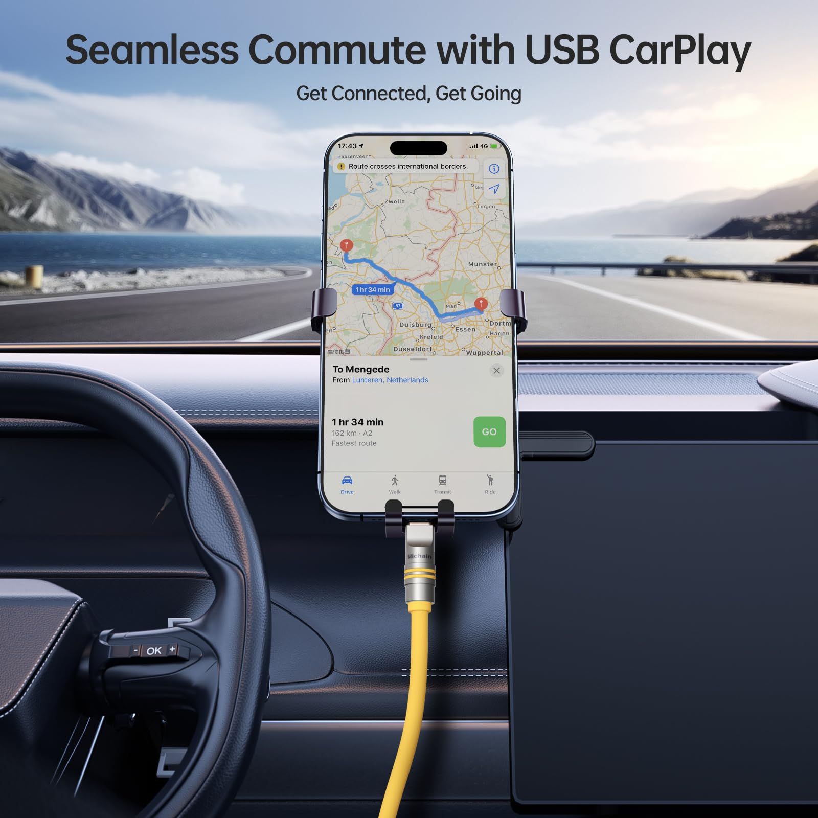 Hichain Cavo USB C a Lightning in silicone, confezione da 2 pezzi, 1,2 m, giallo, USB C 27 W, cavo di ricarica veloce tipo C, cavo Lightning per iPhone 14, 13, 12, 11, certificato MFi
