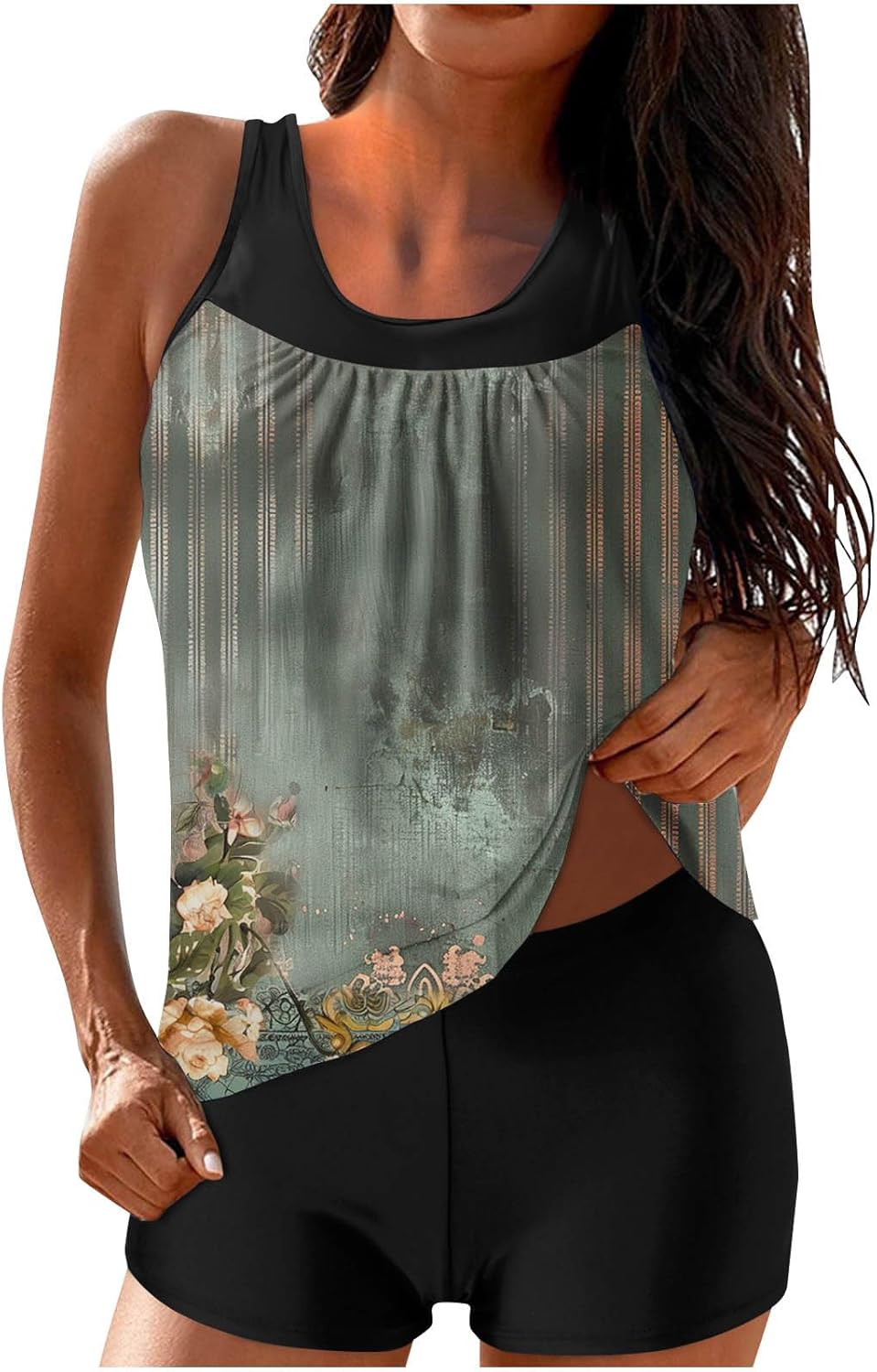 Eomenie Tankini Swimsuits For Women Ruched Tummy Control - View #6