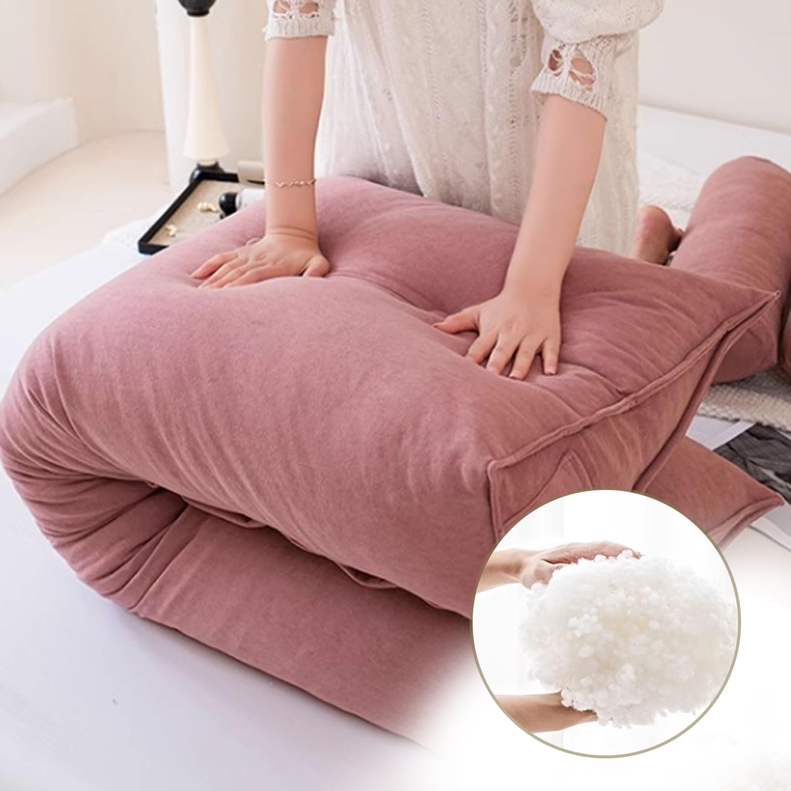 Almohada triangular para cabecera, cojín largo de lectura para cama, soporte lumbar y cuello, cómoda almohada de posicionamiento del respaldo (azul 180x)
