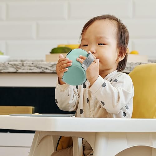 Miniatura 7 de Beautyflier Glass Baby Bottle Sleeve Covers for 9oz Nature Baby Bottles with Dual Handle, 3.8mm Thicken Heat and Cold Retention Baby Bottle Sleeve