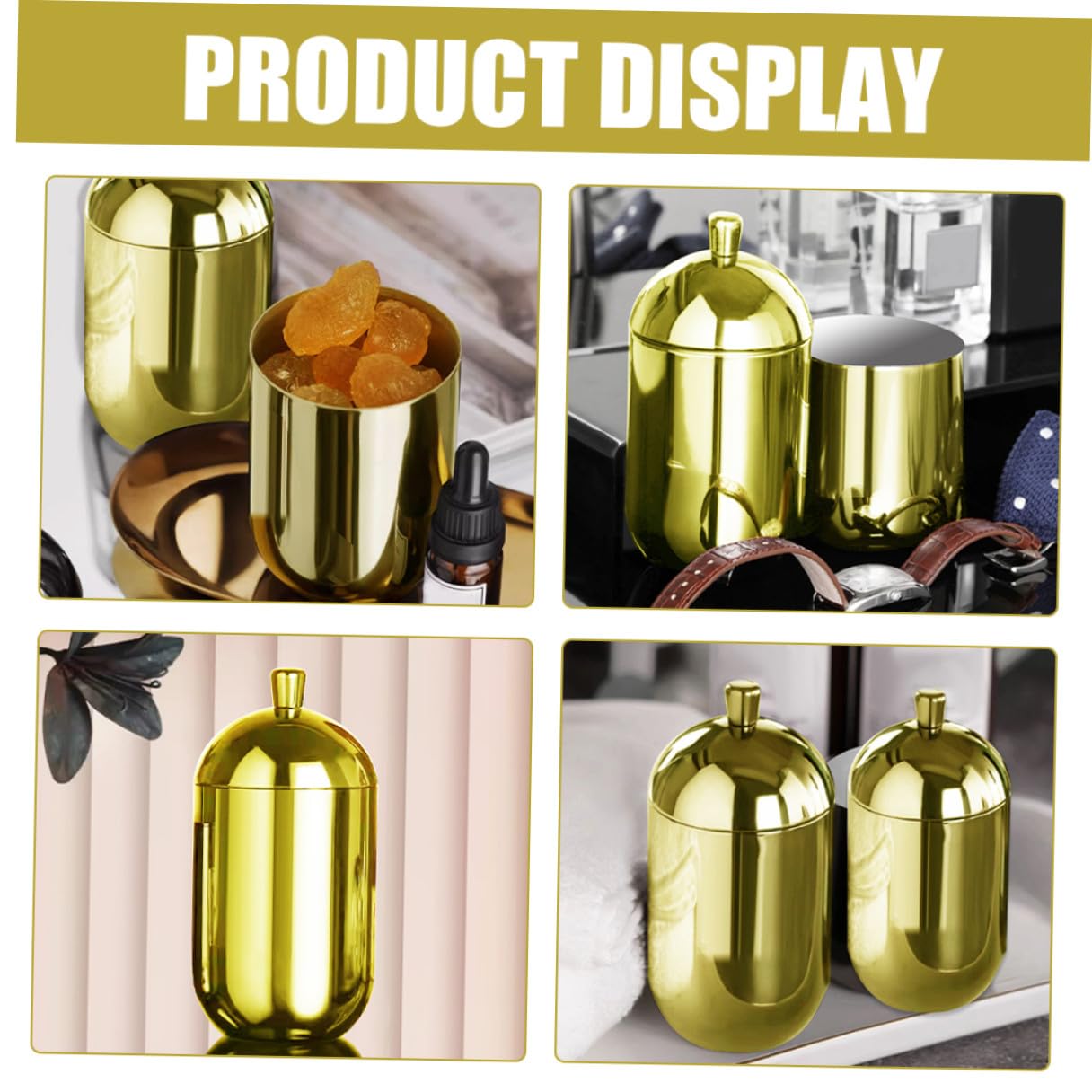 Edelstahl Wiederbefüllbare Diffusorflasche in Gold mit Deckel