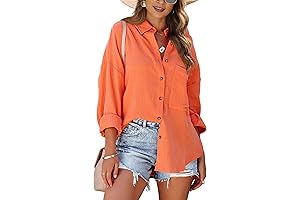 Women's Casual Loose Cotton Linen Long Sleeve Shirt