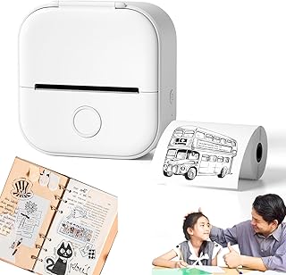 Doodle Dash Printer, 2024 New Doodle Dash Mini Pocket Printer, Note Buddy Doodle Dash Printer, Notebuddy Mini Portable Printer, Inkless Sticker Printer (White)