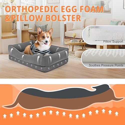 Miniatura 2 de Cama para perro, camas ortopédicas para perros extra grandes. Sofá de espuma con funda de cama extraíble lavable, sofá inferior antideslizante,