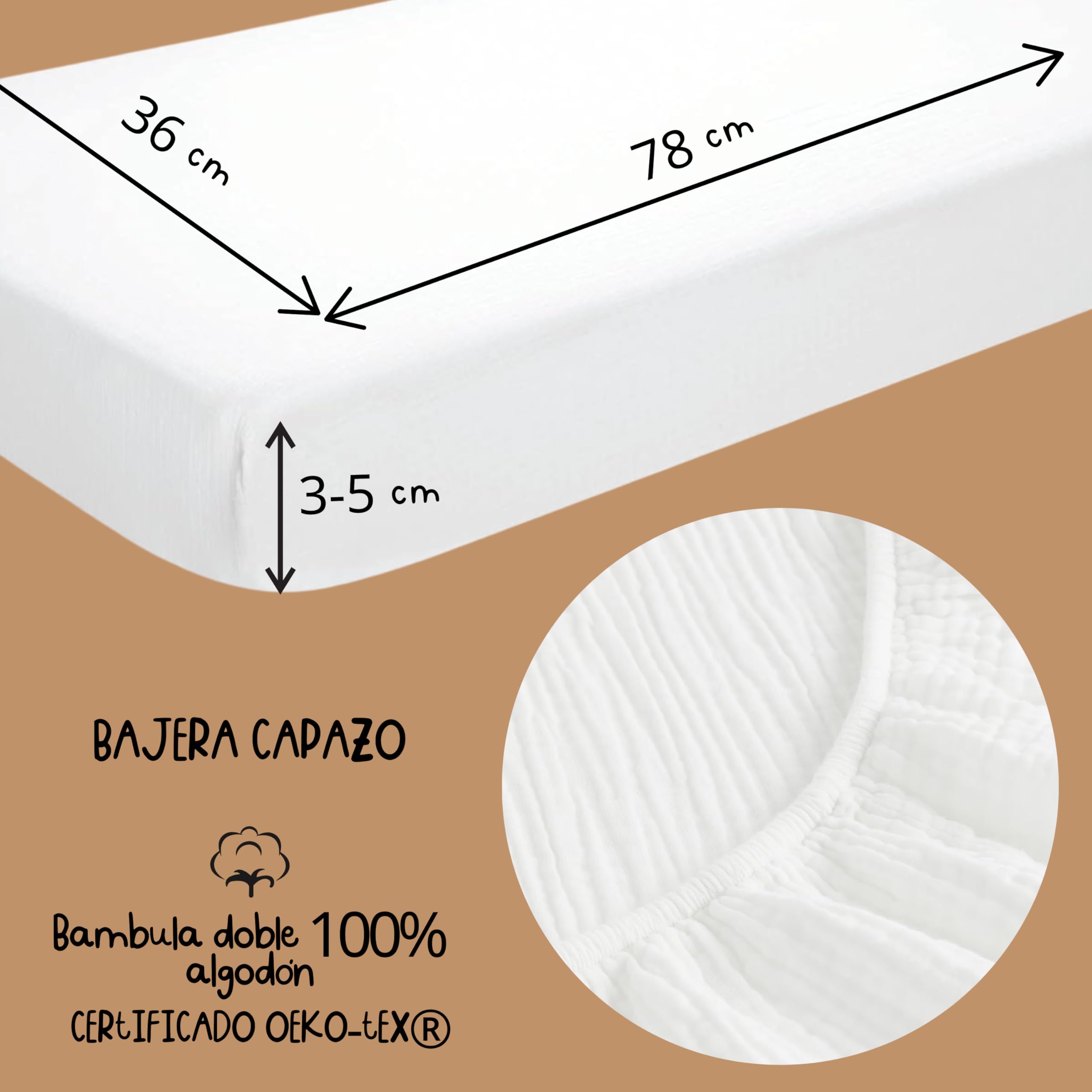 Thermikoa Kit Housse Nacelle Universelle en Mousseline 100% Coton avec Drap Housse et Protège Bavouille Bébé – Habillage Intérieur Confortable et Respirant pour Landau