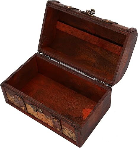 Miniatura 4 de Cajas vintage, caja de madera para almacenamiento de joyas, caja de almacenamiento hecha a mano, caja de almacenamiento de cofre del tesoro, caja de