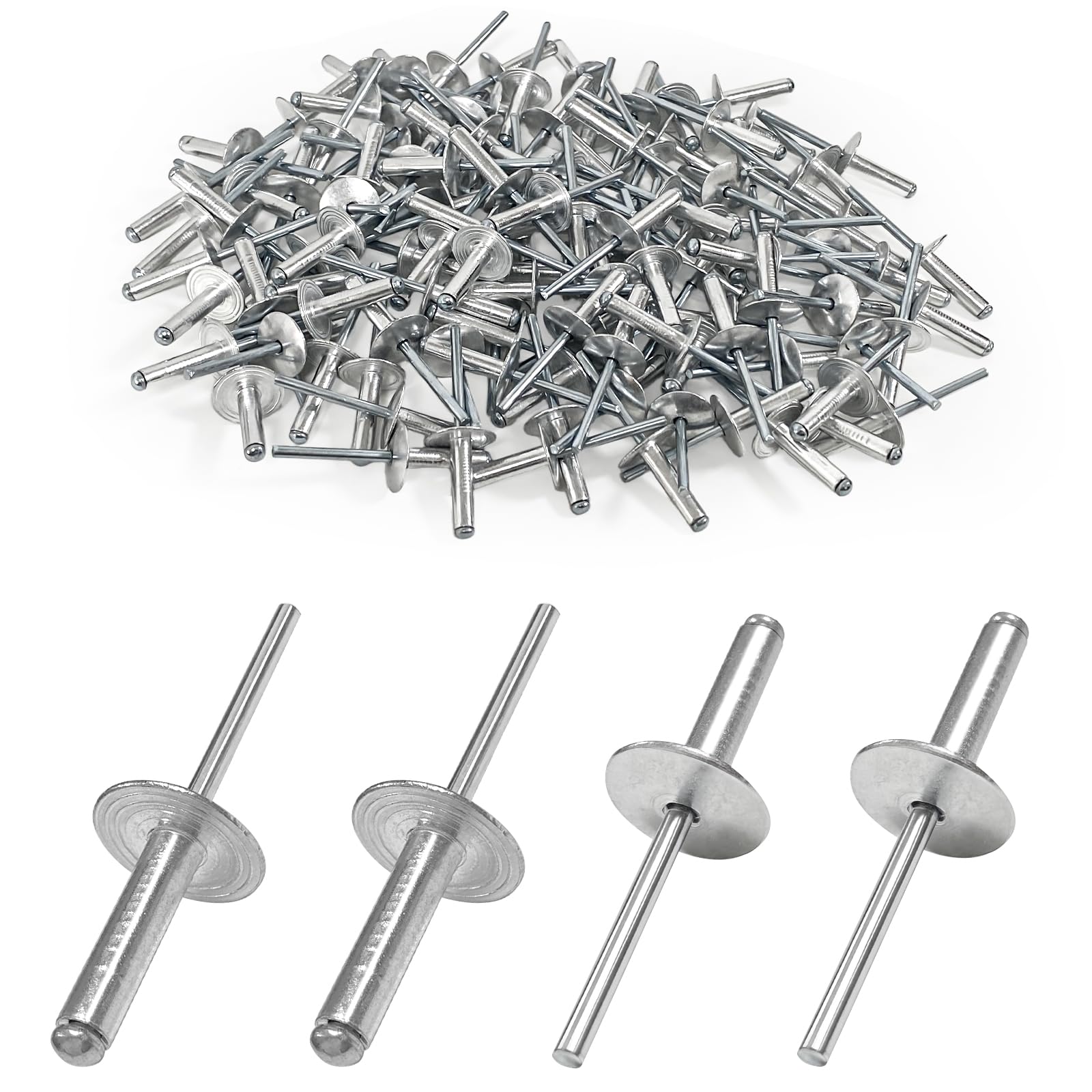 Jerhyun 120 Pieces of Blind Rivets, 4.8x20x16mm Blind Rivets with Large Flange for Household Appliances, Motor Vehicles and Mechanical Equipment(4.8x20x16mm) — image 1