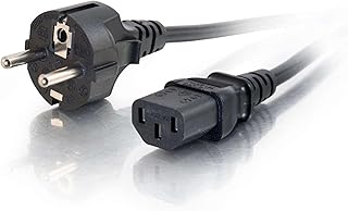 C2G 2M Power Cable (IEC320C13 to CEE 7/7 Schuko) 6 ft Suitable for PC, Monitors, Household Appliances, Power Cord, Black