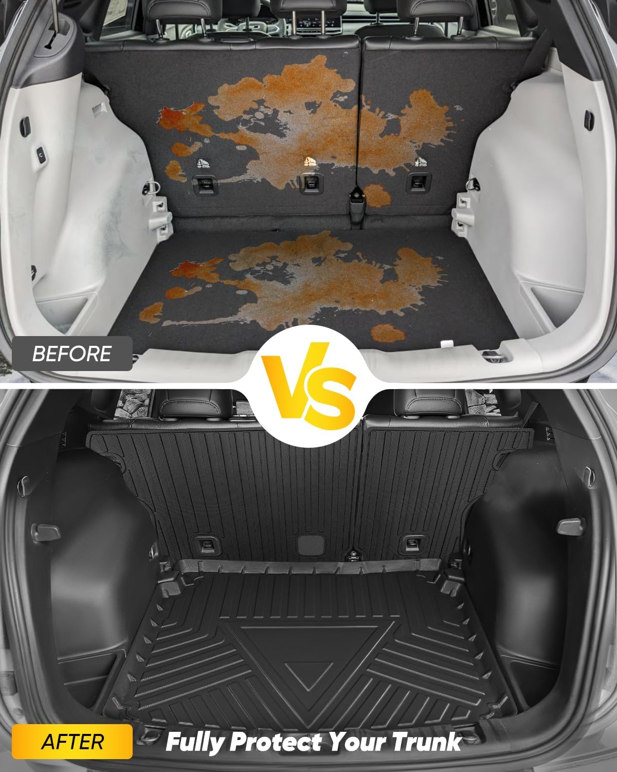 for Jeep Compass Floor Mats 2025 2024 2023 2022 2021 2020 2019 2018 2017, Full Set All Weather Cargo Liners Trunk with Backrest Mat Car Rubber Interior Accessories 2017-2025