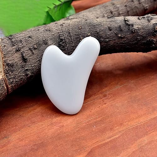 Miniatura 2 de Herramienta facial GuaSha, Guasha suministra múltiples formas blanco Faux Jade masaje Junta herramientas para la piel