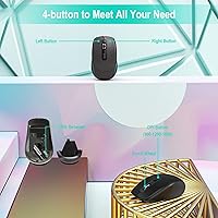 Vista 6 de Combo de teclado y mouse inalámbricos, EarlyLit 2.4G ergonómico de tamaño completo, mouse y teclado USB inalámbricos, 12 teclas de acceso directo