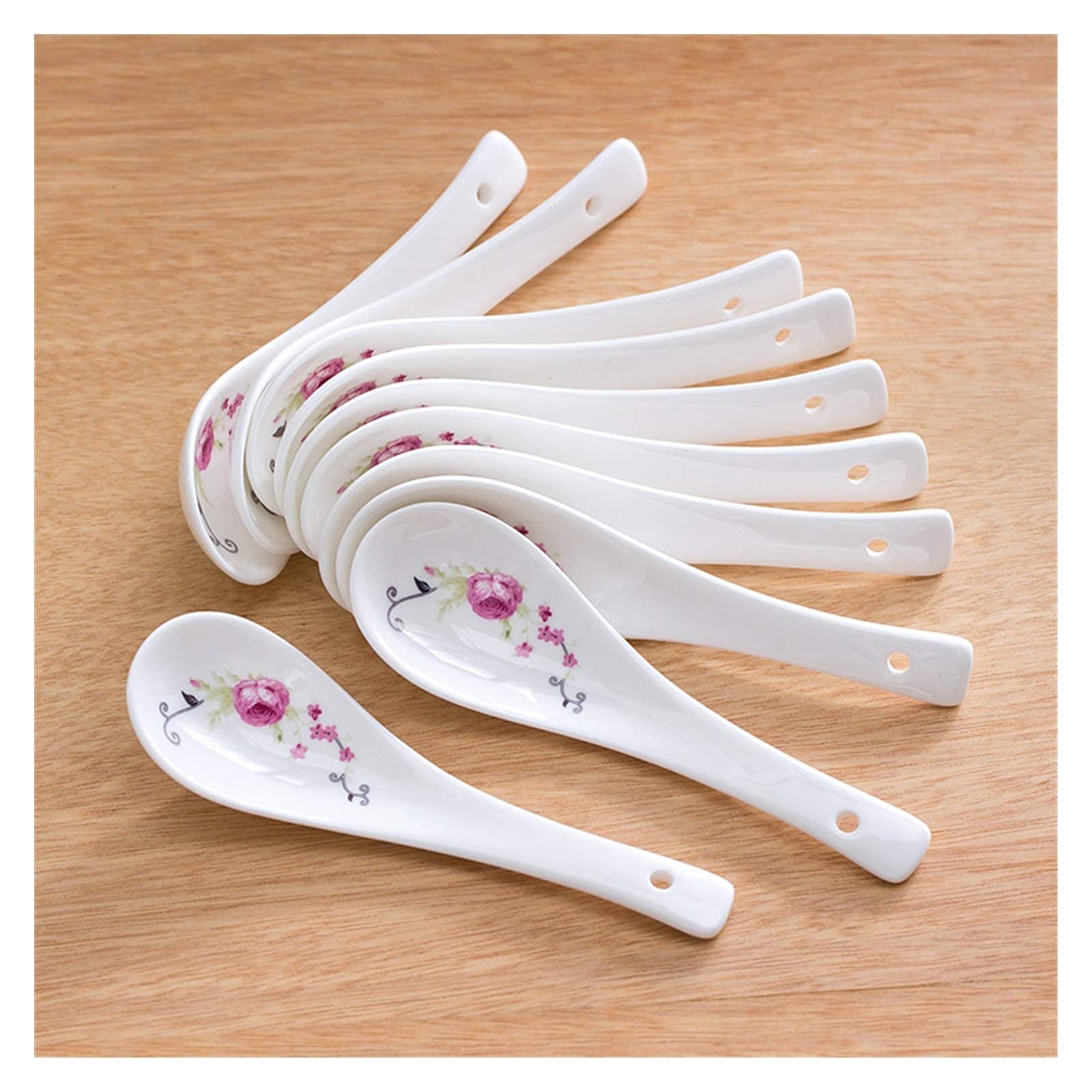 Cuillère à soupe céramique anti-rayure pour bol délicat service de 10
