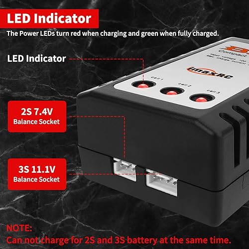 Miniatura 8 de FPVERA 3S 11.1V 2200mAh LiPo Batería 50C con Deans T Conector y 2S-3S Lipo Cargador B3Pro Cargador para RC Avión RC Quadcopter Helicóptero Drone FPV