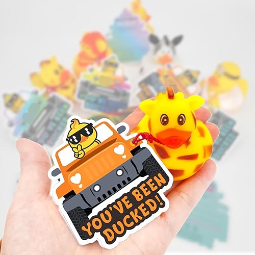 Miniatura 6 de Etiquetas de pato, You've Been Ducked, linda etiqueta de pato, tarjeta de juego de patito de pato, paquete de 35 unidades de 2.8 x 2.4, con agujero