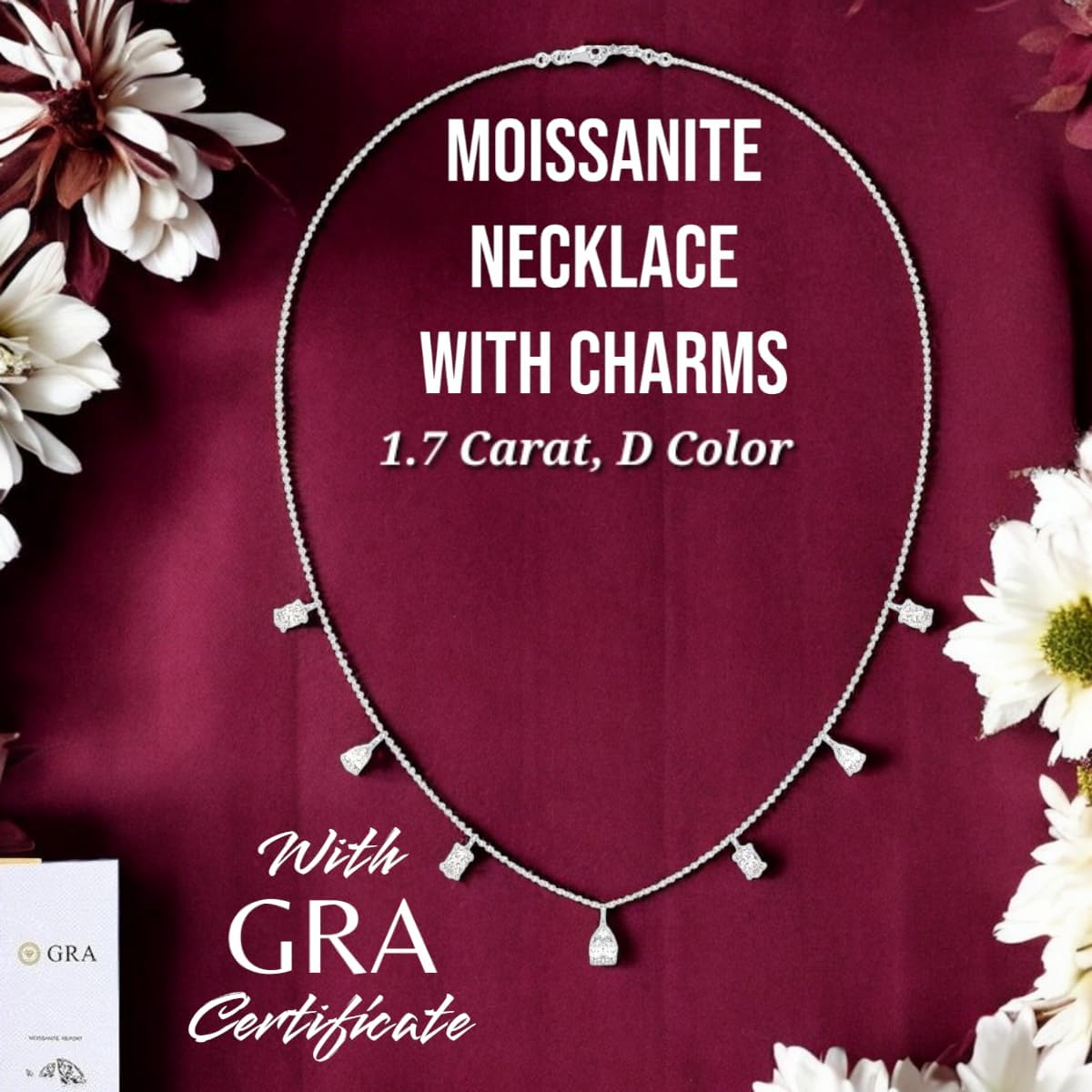 Moissanite Heart Pendant Necklaces for Women, Certified 1-4 CT D Color, 925 Sterling Silver Moissanite Jewelry Anniversary Birthday Christmas Valentine's Day Gifts for Wife Mom Girlfriend Sister