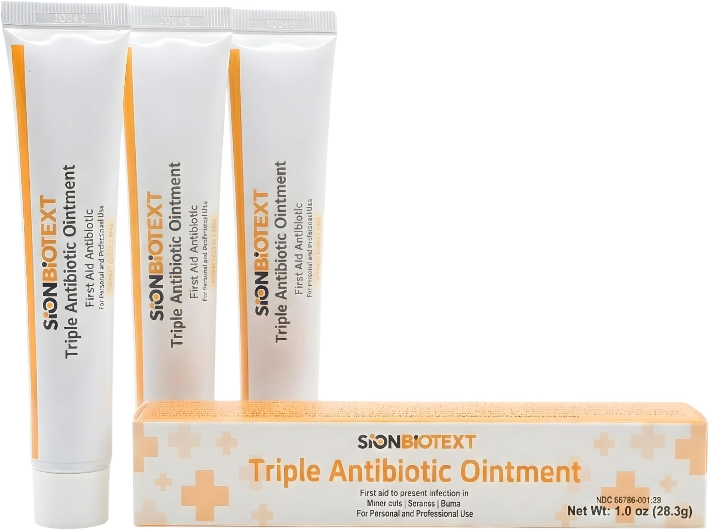 Triple Antibiotic Ointment, 3 Pack (3 x 1 oz Tubes), First Aid Antibiotic, First Aid to Prevent Infection in Minor Cuts, Scrapes & Burns, Topical Ointment
