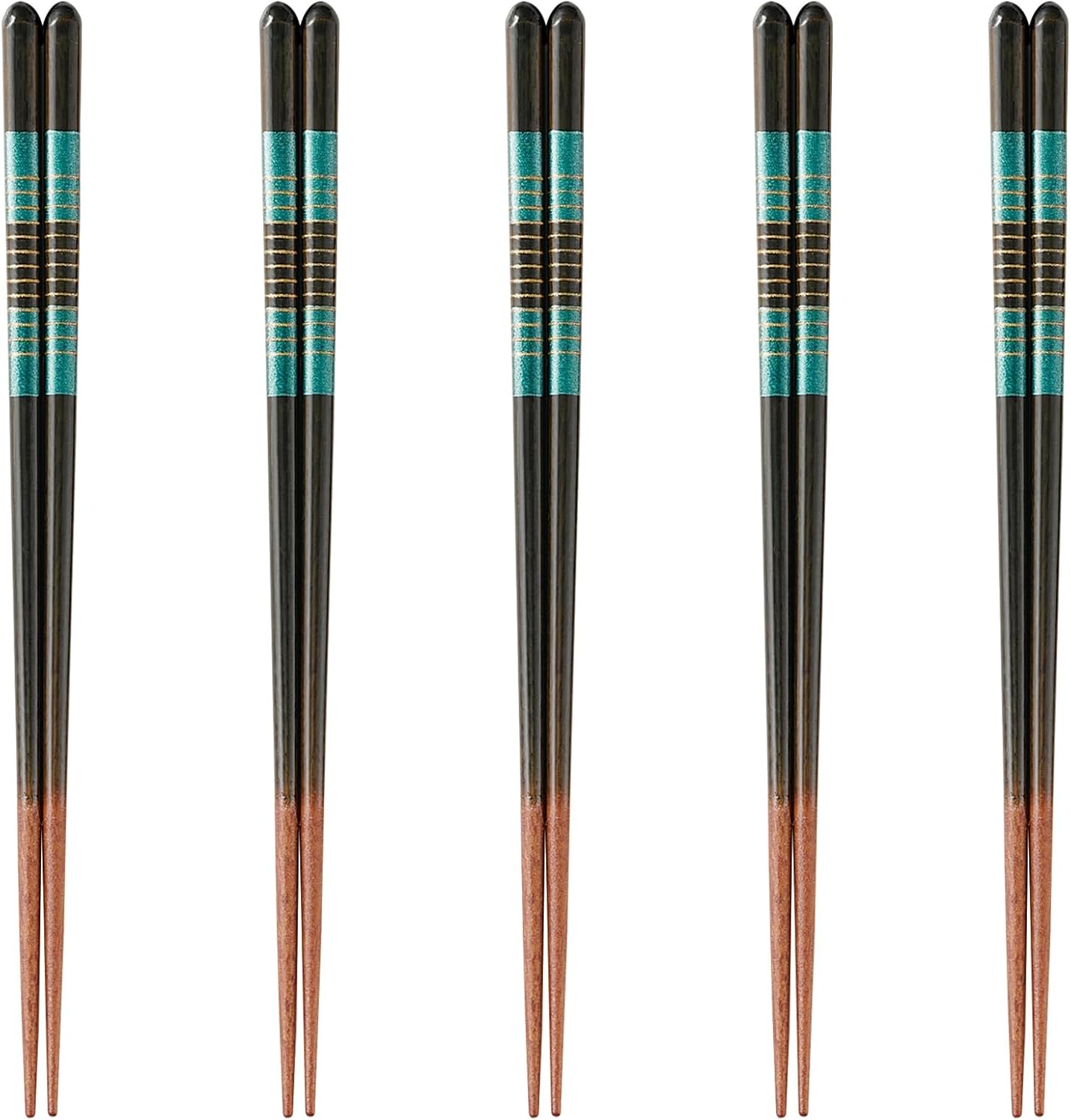 J-kitchens PID587487 Japanese Food Chopsticks, Set of 5 Pairs, Material: Wood, Chopsticks, Dishwasher Safe, Made in Japan