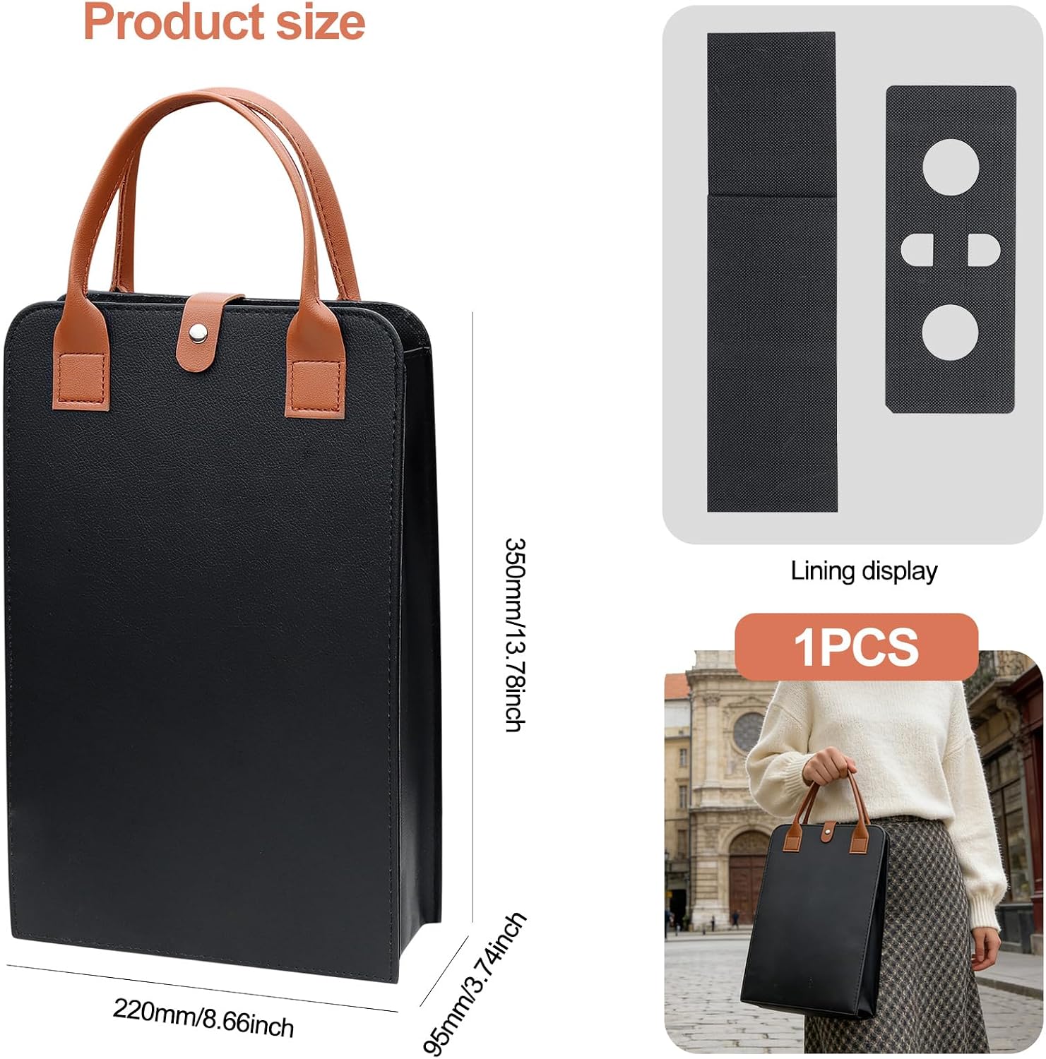 2 Bottle Wine Bag Black PU Leather Elegant Waterproof Wine Gift Box Luxury Bottle Holder with Handle Ideal for Travel, Wedding and Parties - Style Wine Rack for 2 Bottles image 2