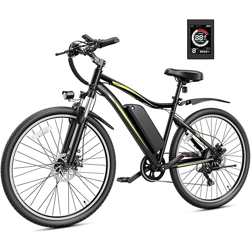 Electric Bikes for Adults, 27.5" E Bikes for Adults with 1200W Peak Motor, 28 MPH, 50+ Miles Range Electric Bicycle, E Mountain Bike with 48V 10.4AH Removable Battery