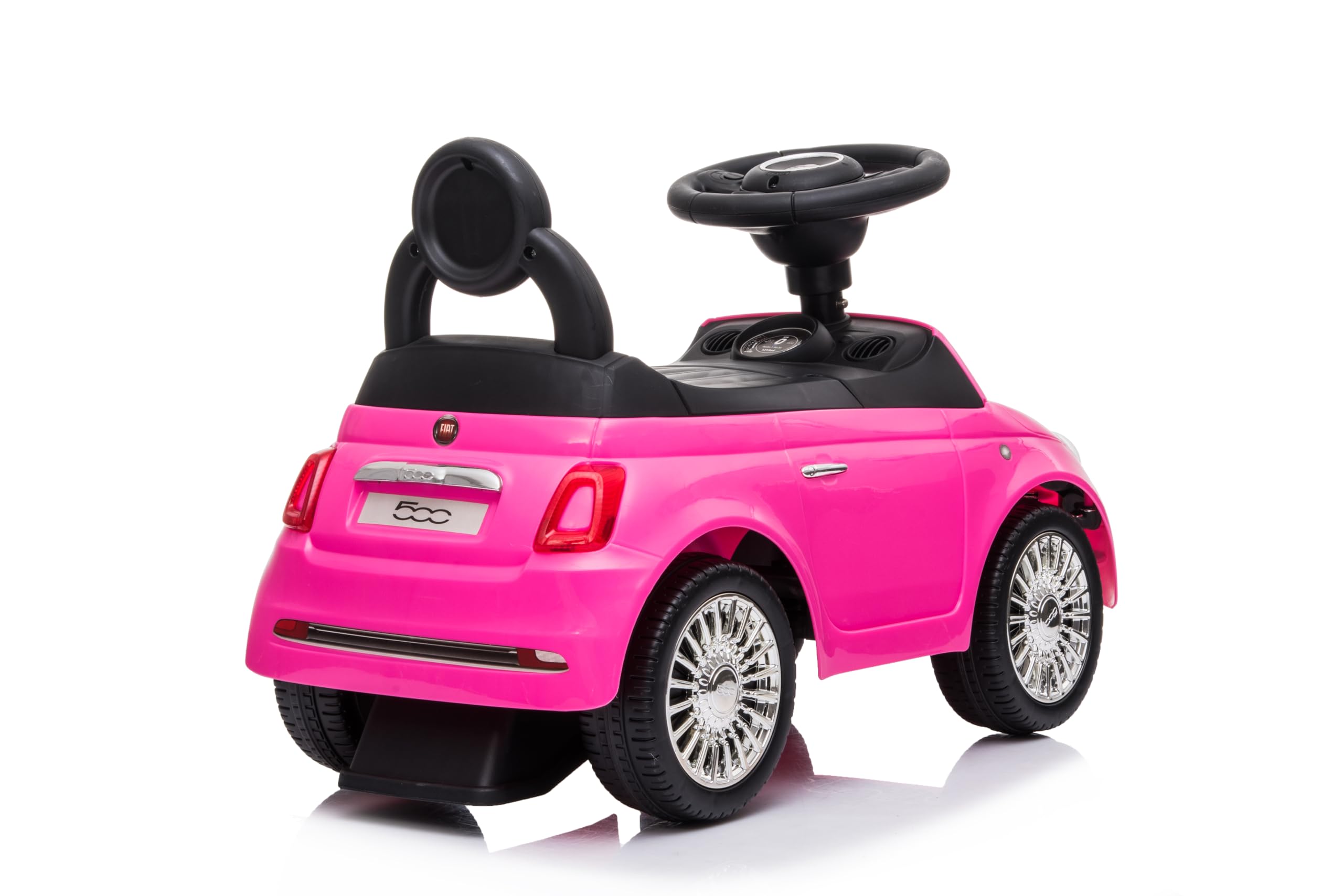 TOYSCAR Auto a Spinta Macchinina Fiat 500 Primi Passi Cavalcabile Per Bambini da 12 a 36 Mesi Con suoni e Sistema Antiribaltamento Vano Portaoggetti e Schienale per Imparare a Camminare (Rosa)