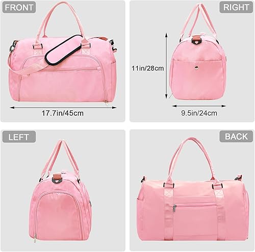 Miniatura 2 de woogwin Pequeña bolsa de gimnasio para hombres y mujeres con zapatos y compartimento húmedo, bolsa de lona impermeable para viajes, deportes