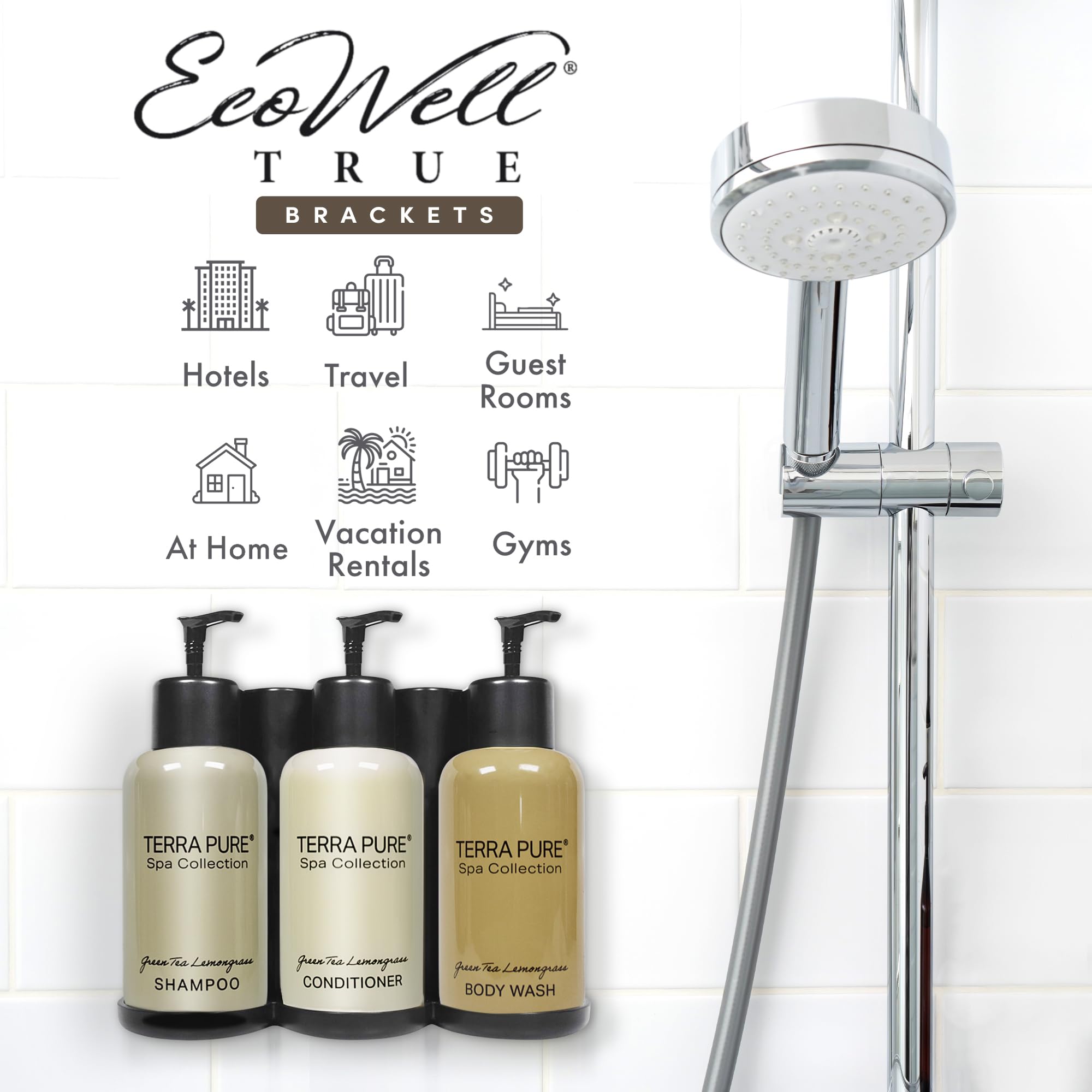 Amazon.com: Wall-Mounted No-Drill Hotel Amenities Dispenser | Only