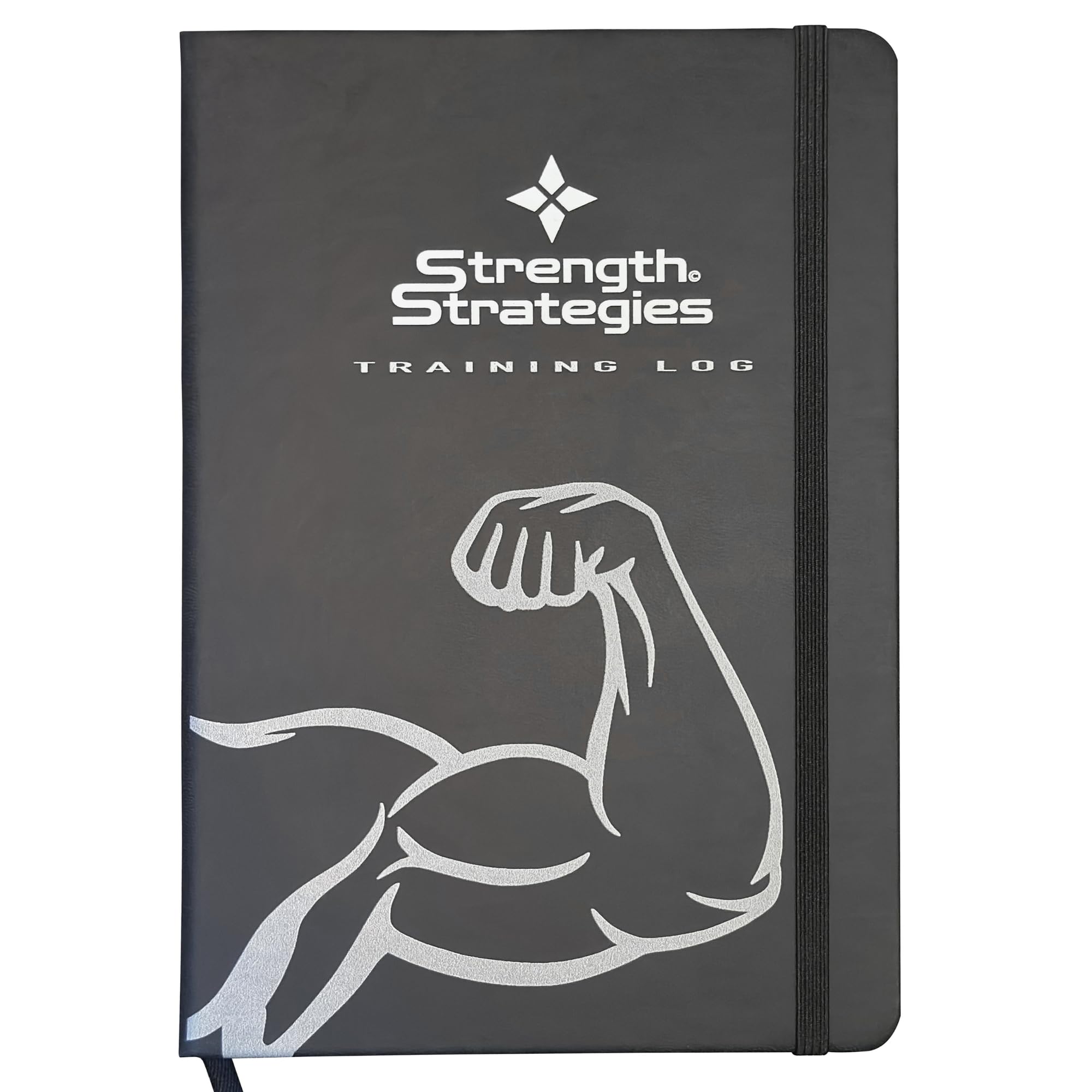 Hardback Workout Gym Log Book & Planner, 120-Page Fitness & Training Journal, Set Goals & Track Progress, Gym Diary for Men & Women by Strength Strategies - A5 Exercise Books (Black)
