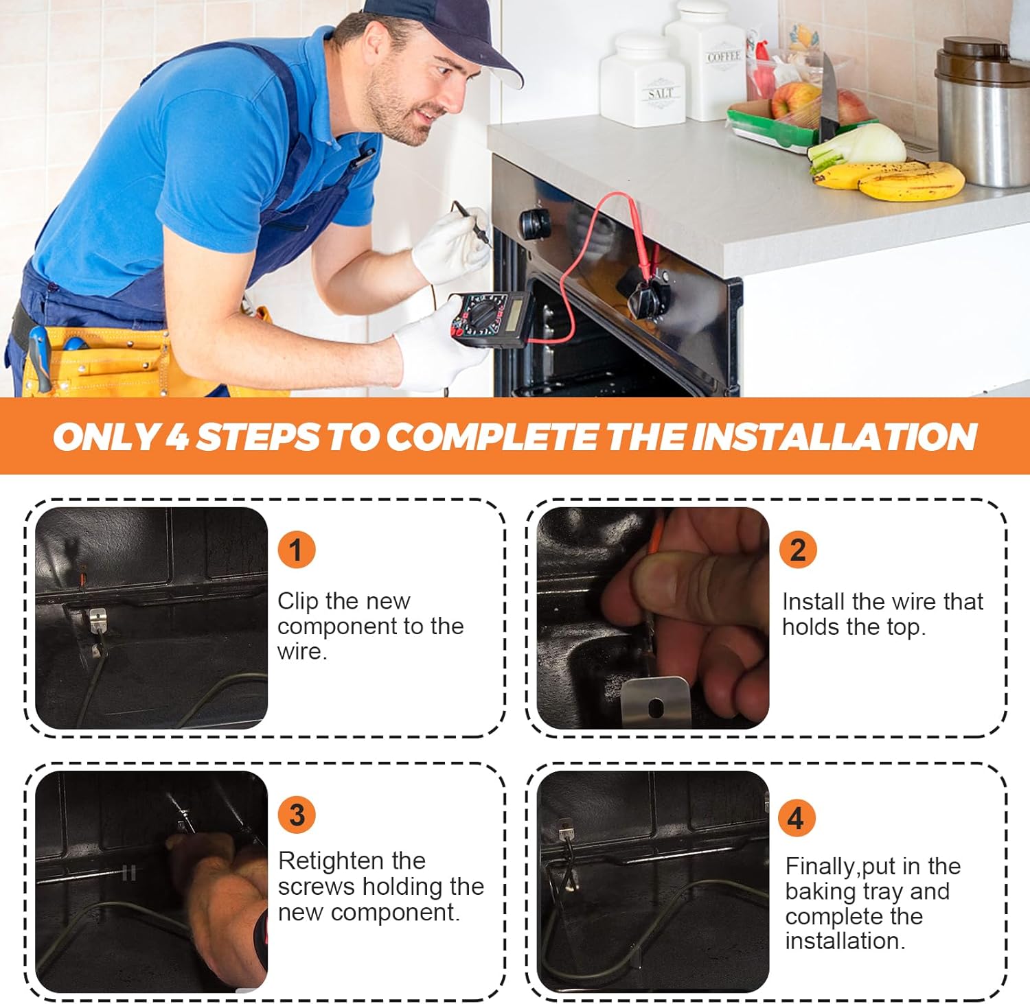 【𝟮𝟬𝟮𝟲 𝗨𝗽𝗴𝗿𝗮𝗱𝗲𝗱】316075103 Oven Bake Heating Element for Electric Ranges Stoves Replacement for Frigidaire Kenmore 790 Replaces 316075102 PS438018 AP2125026 FEF366EMD FEF366ECD by Beaquicy