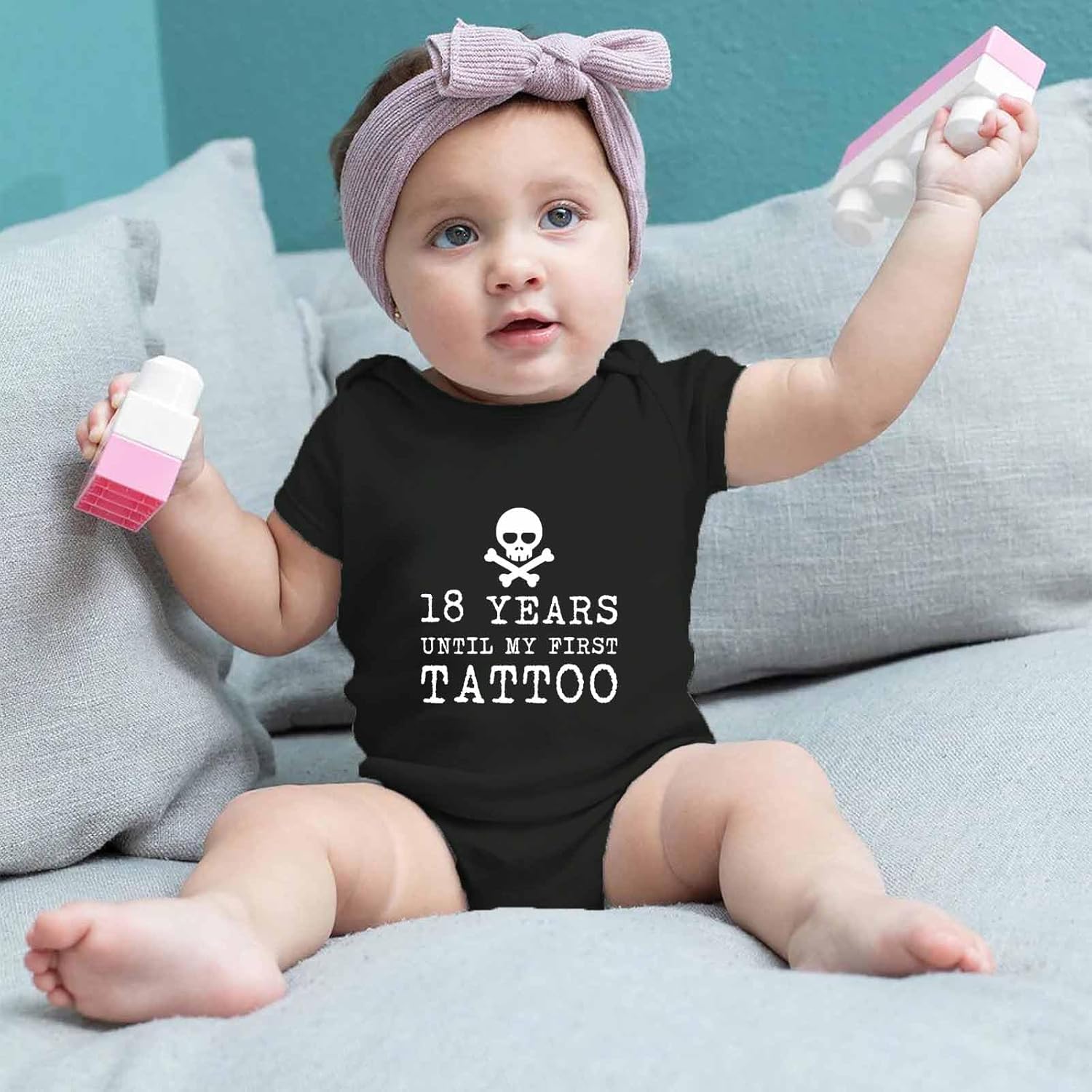 18 Years Until My First Tattoo Baby Bodysuit Punk Rock Roll Bodysuit Funny Baby Clothes Infant - Image 3
