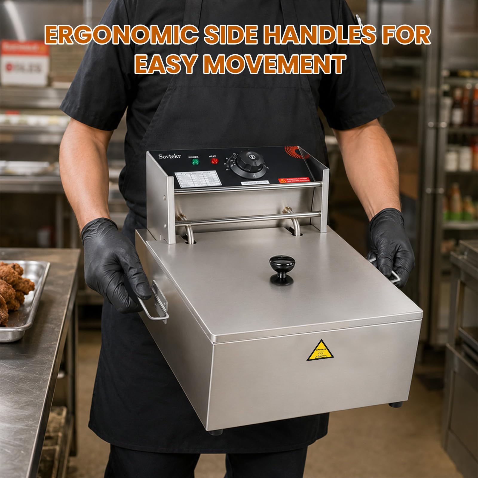 Friteuse Electrique avec Poignées Latérales, 8,6L/9,1Qt, 2500W